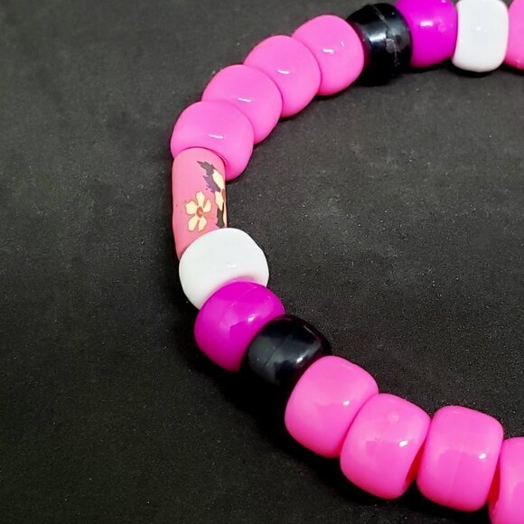 Colorful Kandi Skull Charm Bracelet - Picture 3 of 5